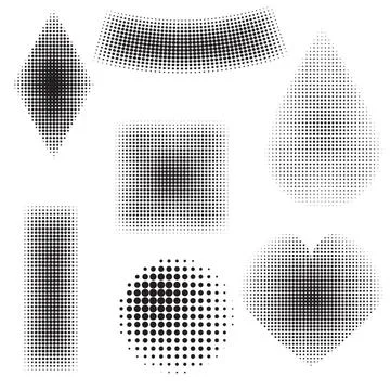 Halftone objects illustration with halftone objects on white background Co... Stock Photos