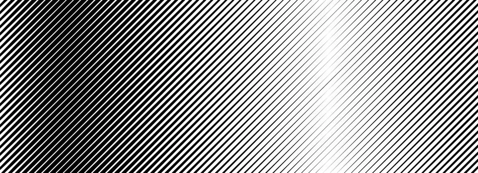 Halftone oblique line gradient texture. Black diagonal stripe gradation Illustrazione stock