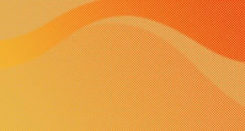 Halftone orange and yellow gradient background with wavy pattern and halfto.. Stock Illustration
