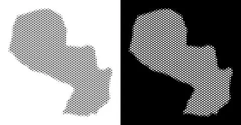 Halftone Paraguay Map Illustrazione stock