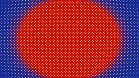 Halftone pattern animation with red dots expanding on a blue background Stock Footage 347880507