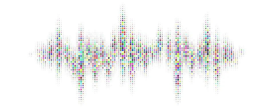 Halftone pattern of audio waveform. Sound wave spectrum. イラスト素材