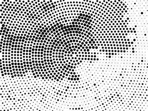 A halftone pattern background with varying circle sizes arranged in an abst.. Stock Illustration