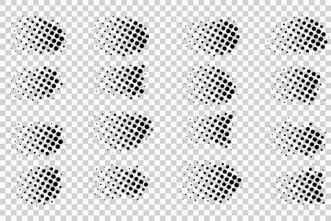 Halftone pattern, black and white dots, gradient texture Stock-Illustration