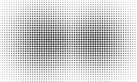 Halftone pattern with black circular dots creating a gradient effect for de.. Stock Illustration