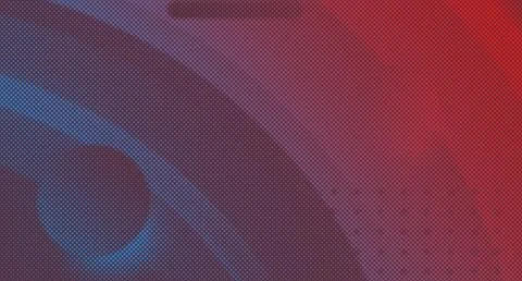 Halftone pattern with blue and red gradient shapes and lines abstract desig.. Stockillustratie