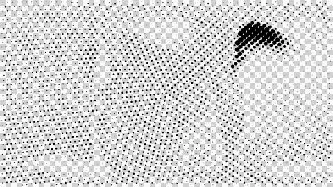 Halftone pattern with dark shape on white background 스톡 일러스트