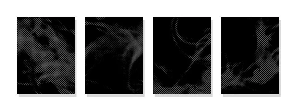 Halftone pattern design on dark background. Minimalist approach suits poste.. Stock Illustration