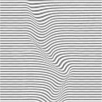 Halftone pattern. Distorted lines. Abstract background. Black and white ornament Stock Illustration