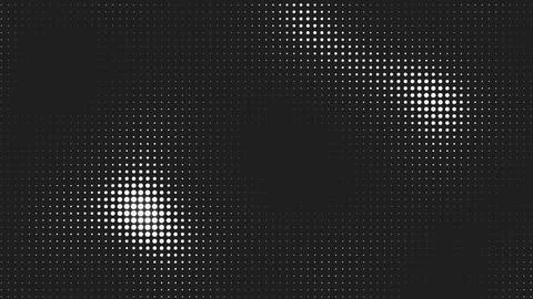 Halftone pattern dots forming abstract light gradient on a dark background Illustrazione stock