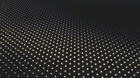 Halftone pattern with glowing white dots on a dark background. Seamless loop Stock Footage 347881259