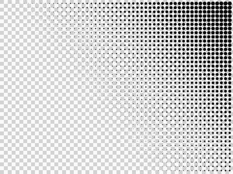 Halftone pattern, gradient dots, black and white texture Stockillustratie