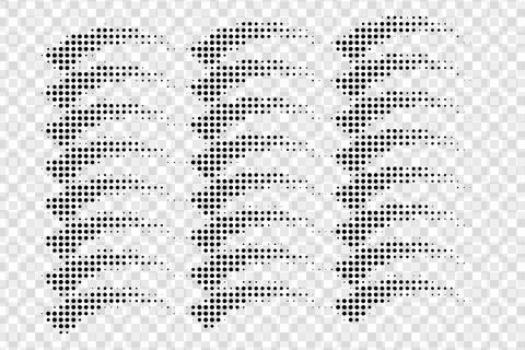 Halftone pattern illustration with black dots on transparent background. Stockillustratie
