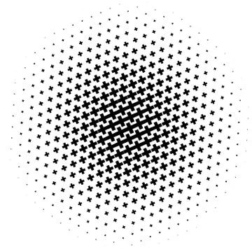 Halftone pattern made of crosses. Monochrome halftone pattern / texture. Иллюстрация