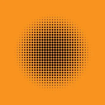Halftone pattern on orange background, gradient dots Stockillustratie