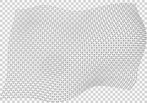 Halftone pattern overlay - 3d abstract shape design element - curved rectangl Stock Illustration