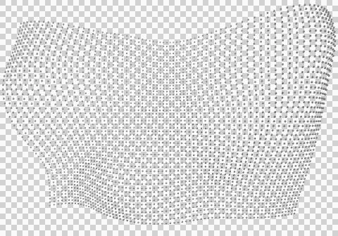 Halftone pattern overlay - 3d abstract shape design element - curved rectangl Stock Illustration