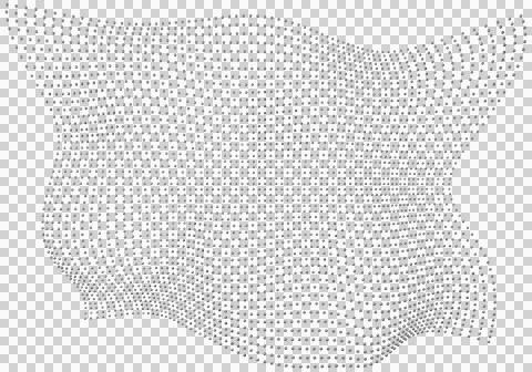 Halftone pattern overlay - 3d abstract shape design element - curved rectangl Illustrazione stock