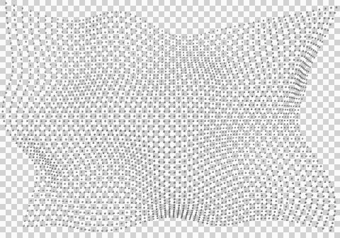 Halftone pattern overlay - 3d abstract shape design element - curved rectangl Stock Illustration