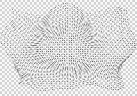 Halftone pattern overlay - 3d abstract shape design element - curved rectangl Stock Illustration