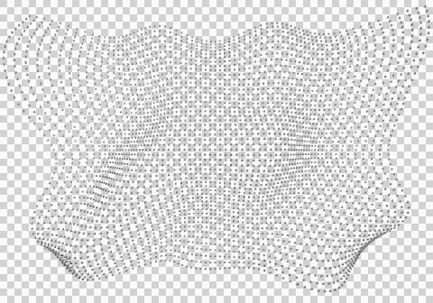 Halftone pattern overlay - 3d abstract shape design element - curved rectan.. Stock Illustration