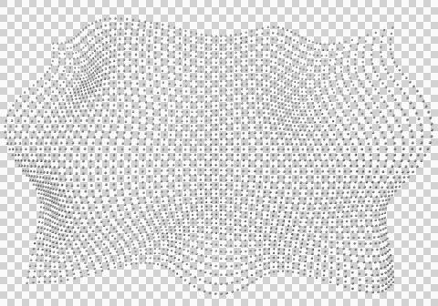 Halftone pattern overlay - 3d abstract shape design element - curved rectan.. Illustrazione stock
