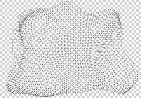 Halftone pattern overlay - 3d abstract shape design element - curved rectan.. Illustrazione stock