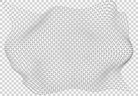 Halftone pattern overlay - 3d abstract shape design element - curved rectan.. Illustrazione stock