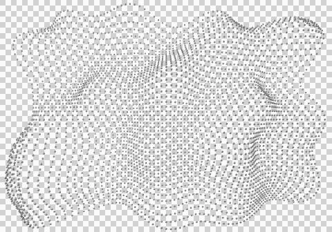 Halftone pattern overlay - 3d abstract shape design element - curved rectangl Stock Illustration