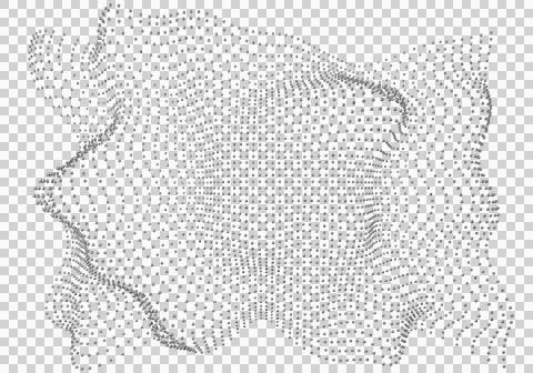 Halftone pattern overlay - 3d abstract shape design element - curved rectangl Stock Illustration