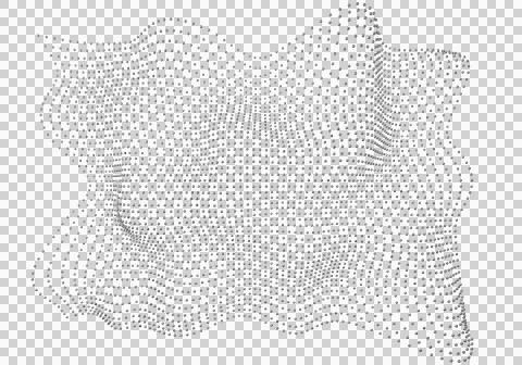 Halftone pattern overlay - 3d abstract shape design element - curved rectangl Illustrazione stock