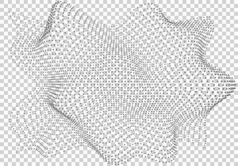 Halftone pattern overlay - 3d abstract shape design element - curved rectangl 스톡 일러스트