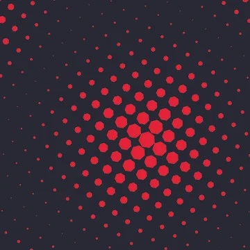 Halftone pattern with red and black background Illustrazione stock