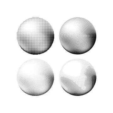 Halftone Pattern. Set of Dots. Dotted Balls. Overlay Grunge Template. Distress Stock Illustration