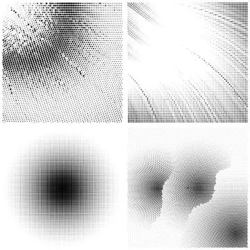 Halftone Pattern. Set of Dots. Dotted Texture on White Background. Overlay Illustrazione stock