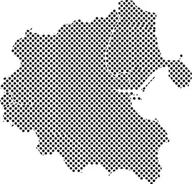Halftone pattern stylized geographical map graphic illustration featuring a.. Stock Illustration