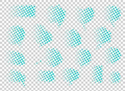 Halftone pattern with turquoise dots on white background Stockillustratie