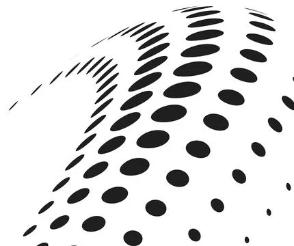 Halftone pattern wave. Black dot decorative shape Stock Illustration