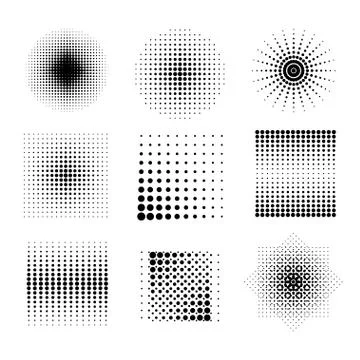 Halftone patterns Illustrazione stock