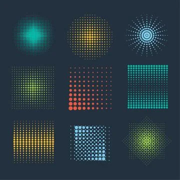 Halftone patterns Stock Illustration