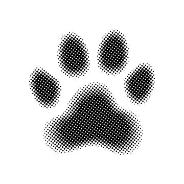 Halftone paw print. Stock Illustration