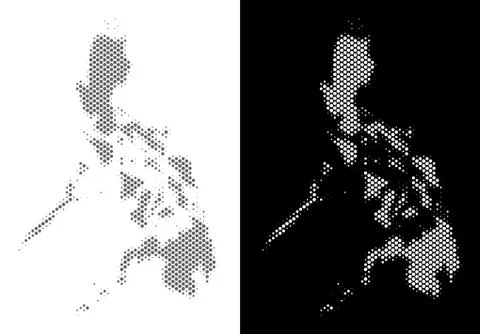 Halftone Philippines Map Stock Illustration