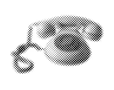 Halftone phone with handset. Dots texture. Contemporary style Stock Illustration