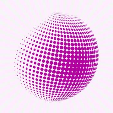Halftone pink circle. Half tone circle. Rounded pink half tone shape Stock Illustration