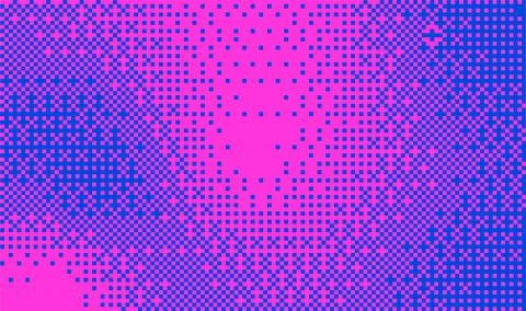 Halftone Pixel Dithering Square Tiles Pattern. Vintage 8-bit Game Background Stock Illustration
