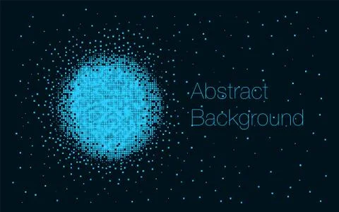 Halftone pixels in square shape making a circle Stock Illustration