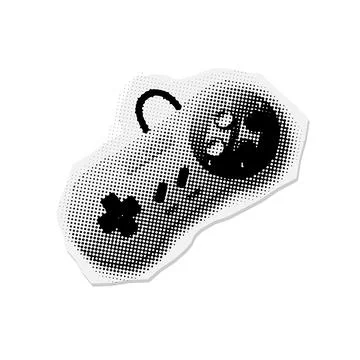 Halftone playing console. Dotted playing console made with small round elements Stock Illustration