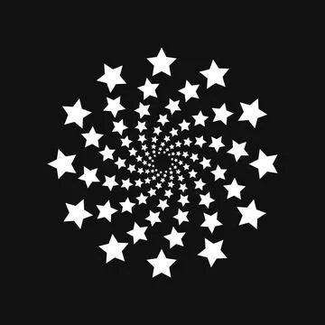 Halftone point vortex on dark. Abstract futuristic digital technology logo Stock Illustration