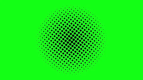 Halftone Pop Art Comic Style Dotted Circle loop 4K Animation with green scr.. Stock Footage 309579900