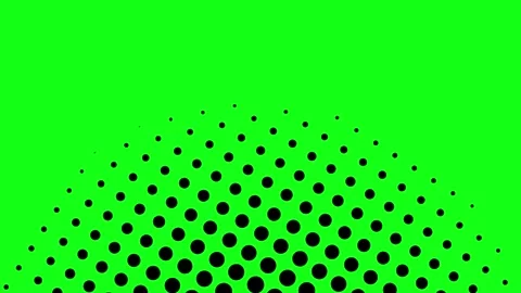 Halftone Pop Art Comic Style Dotted Circle loop 4K Animation with green scr.. Stock Footage 309580496